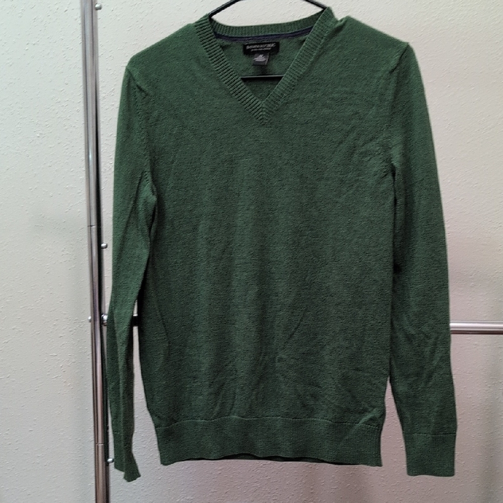 Banana Republic Forest Green V-Neck Sweater